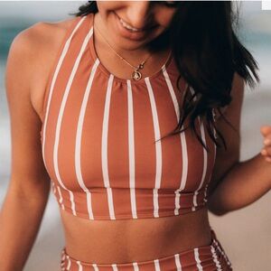 Albion Fit Sydney Game Changer Swim Crop top and high waisted bottoms